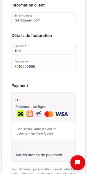 Paiement en ligne sur le site par ClickToPay