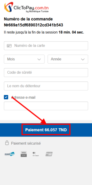 ClickToPay étape de finalisation