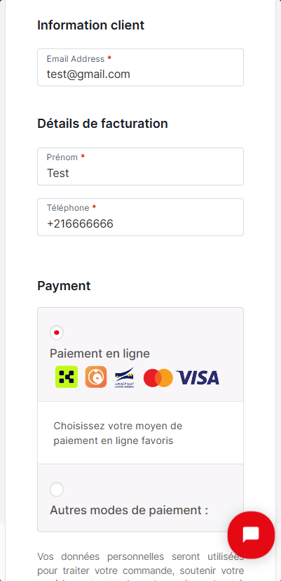 Paiement en ligne sur le site par ClickToPay