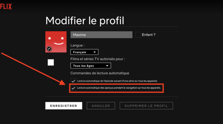 lecture automatique bandes-annonces netflix